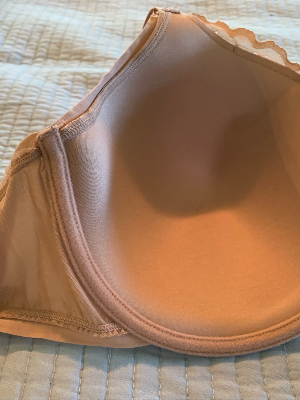 Natori Refined Contour Underwire Bra Nude 34DD Full Coverage Lace Trim EUC - Picture 4 of 10